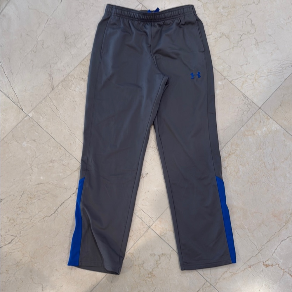 Under Armour Gray and Blue Joggers with Moisture-Wicking Fabric